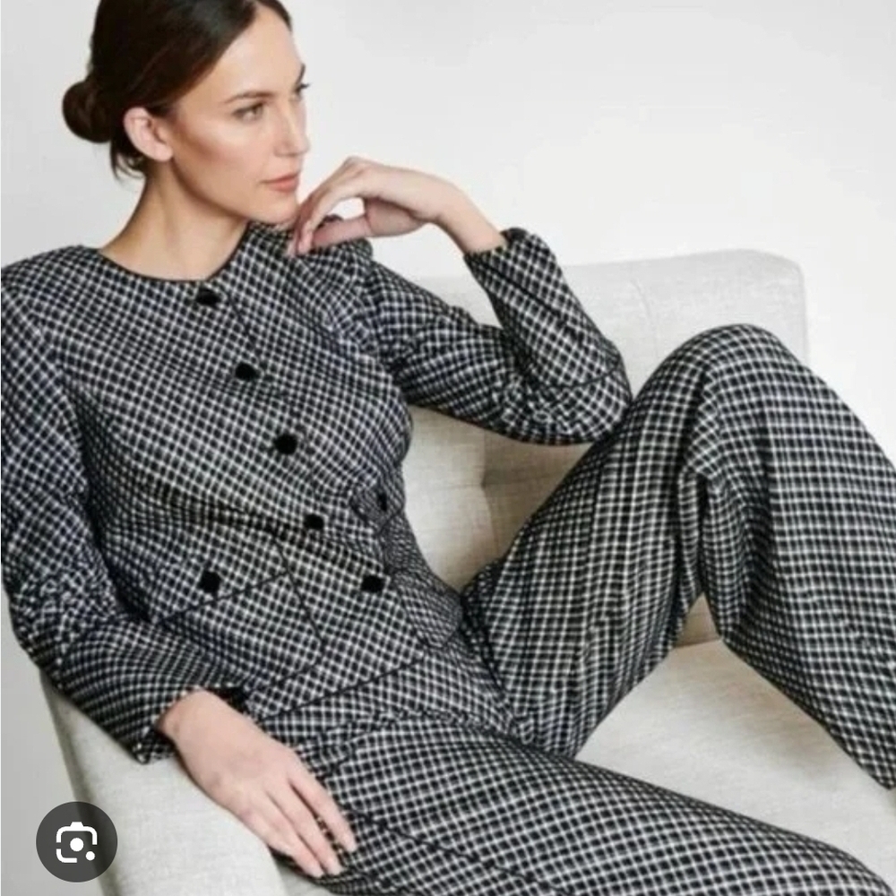 SPANX Women’s Ponte Lady Jacket Stretch Jacquard Classic Black Plaid S